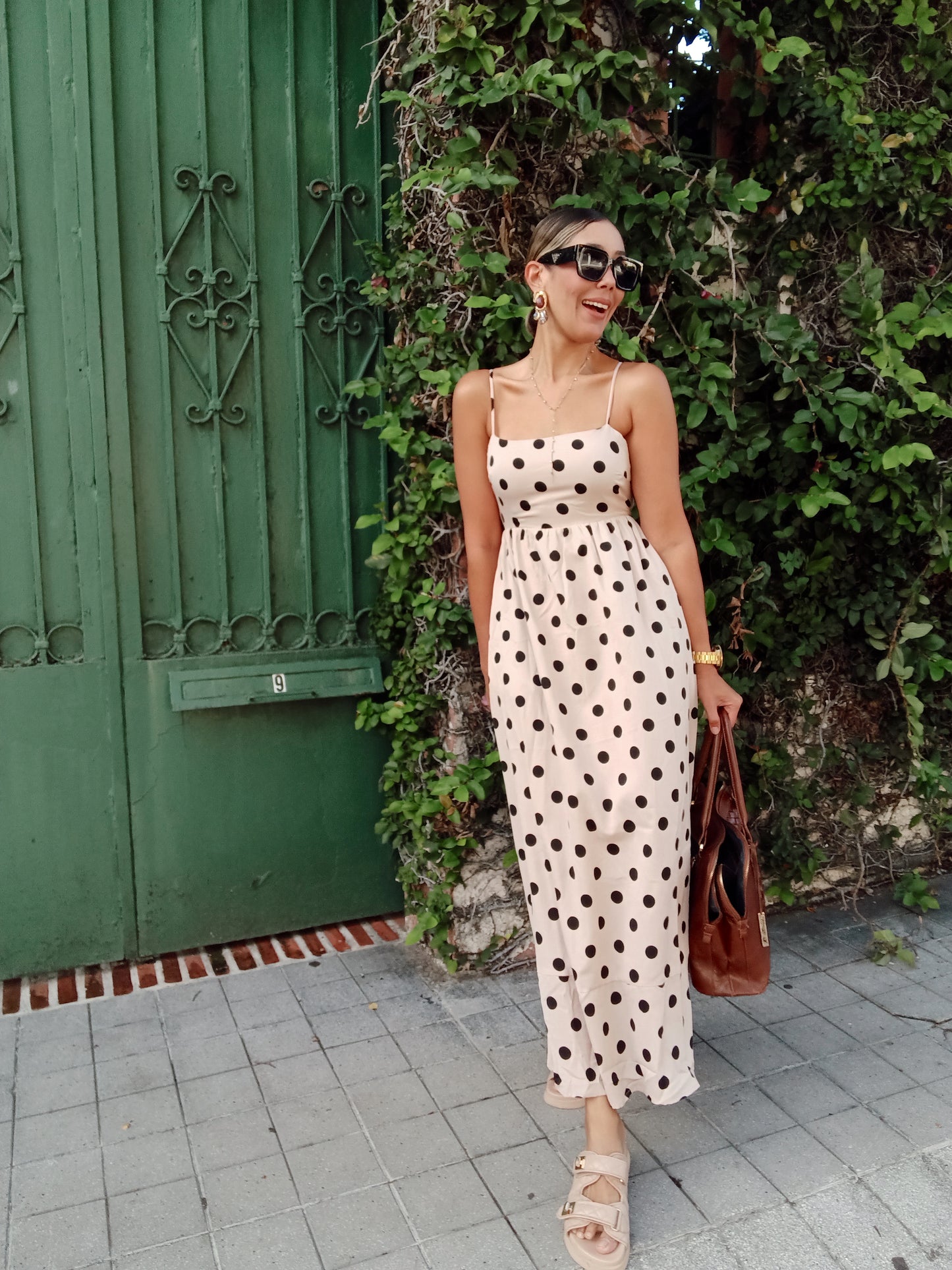 Timeless Polkadot Smocked Maxi Dress