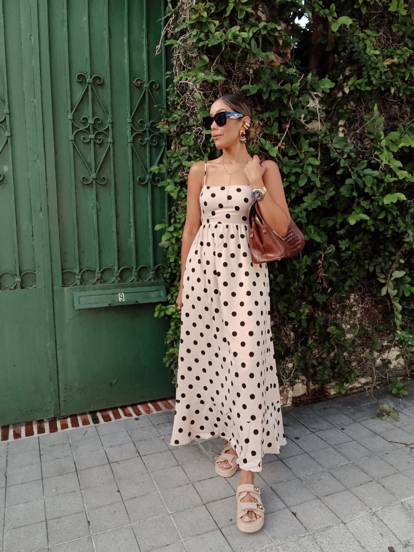 Timeless Polkadot Smocked Maxi Dress