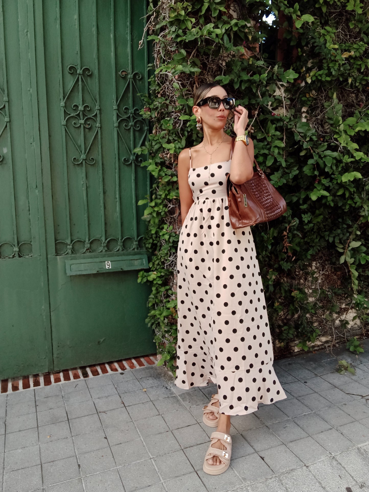 Timeless Polkadot Smocked Maxi Dress