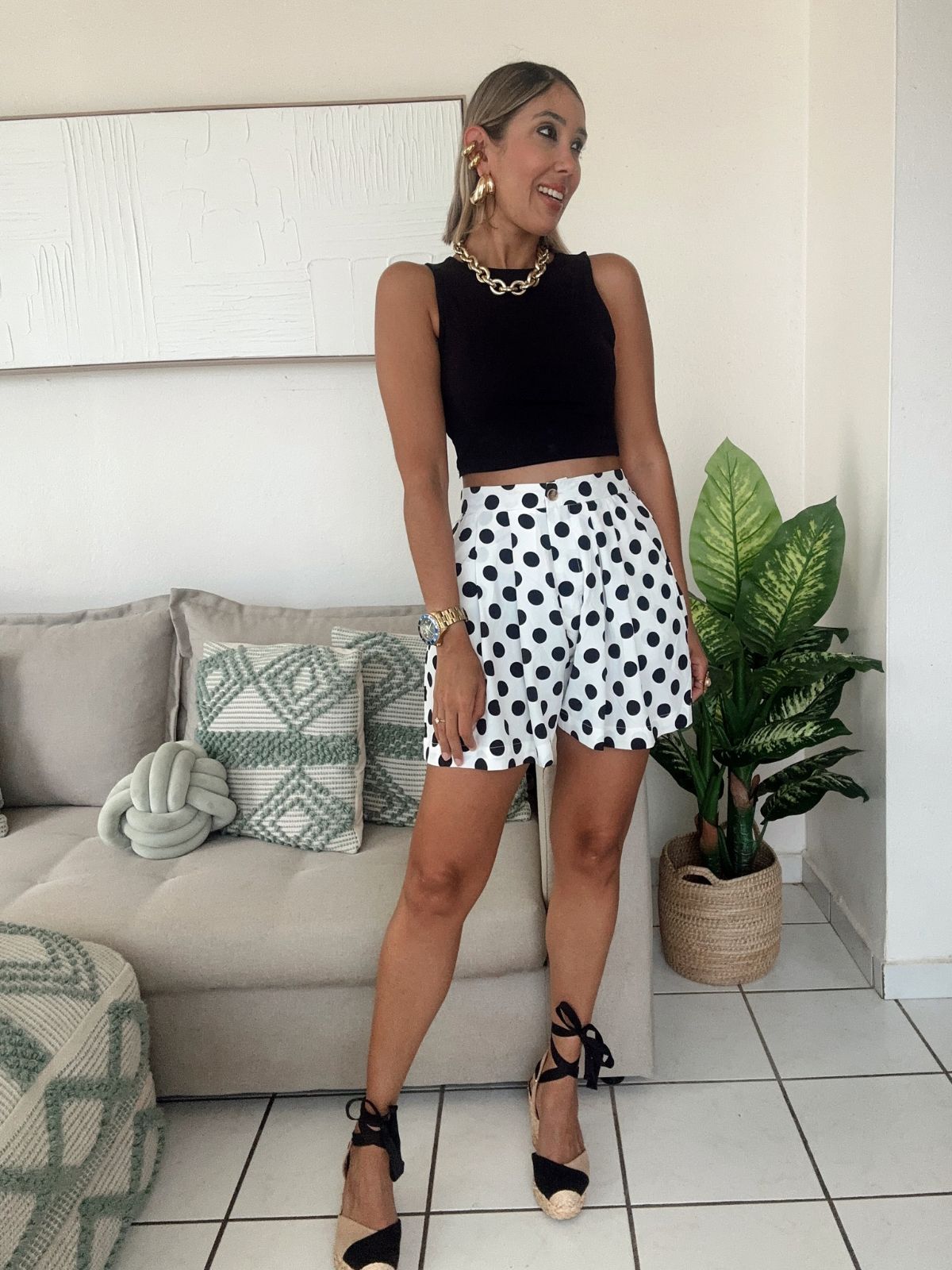 The Polka Dot Pleated Short