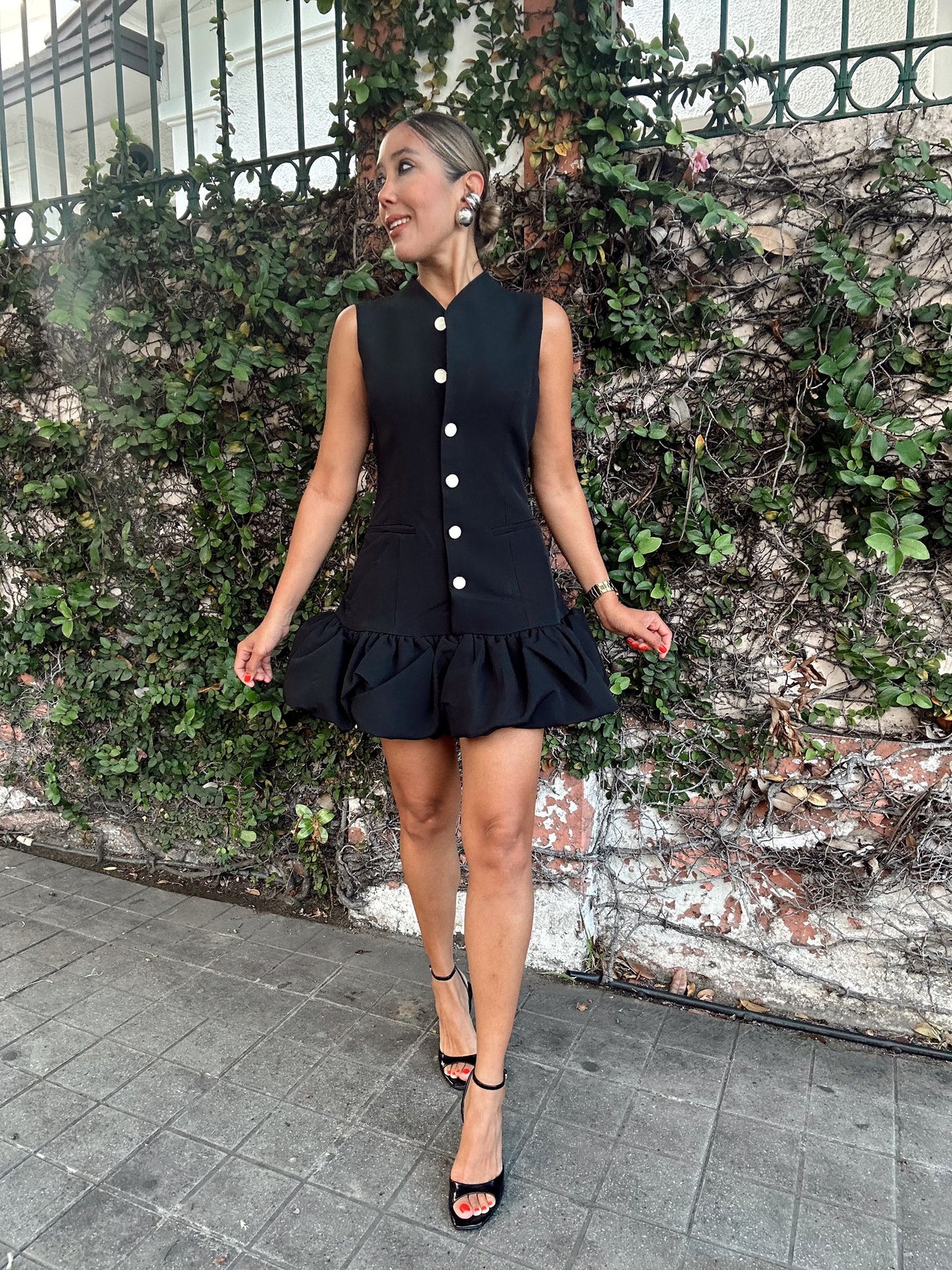 Amanda  Bubbled Hem Mini Dress