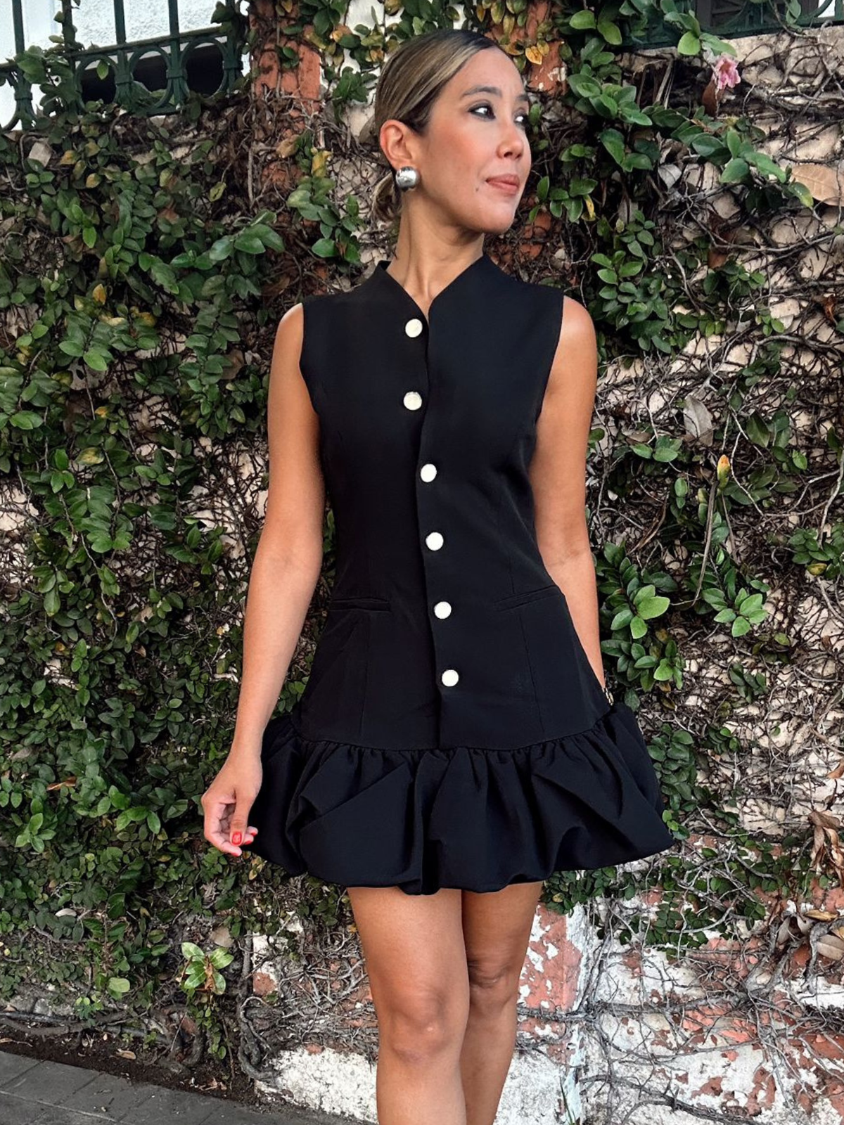 Amanda  Bubbled Hem Mini Dress