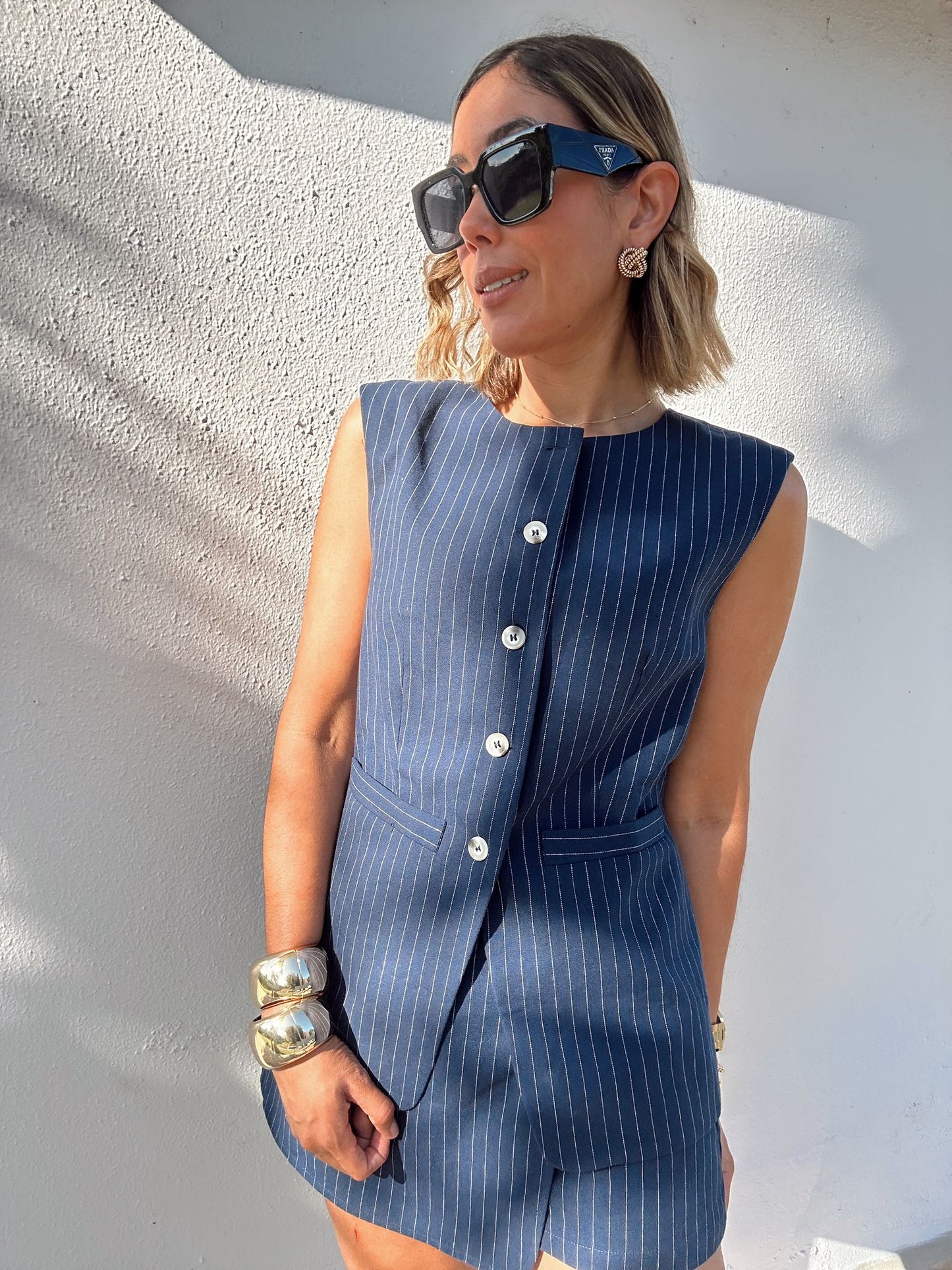 The Victoria Pinstripe Vest