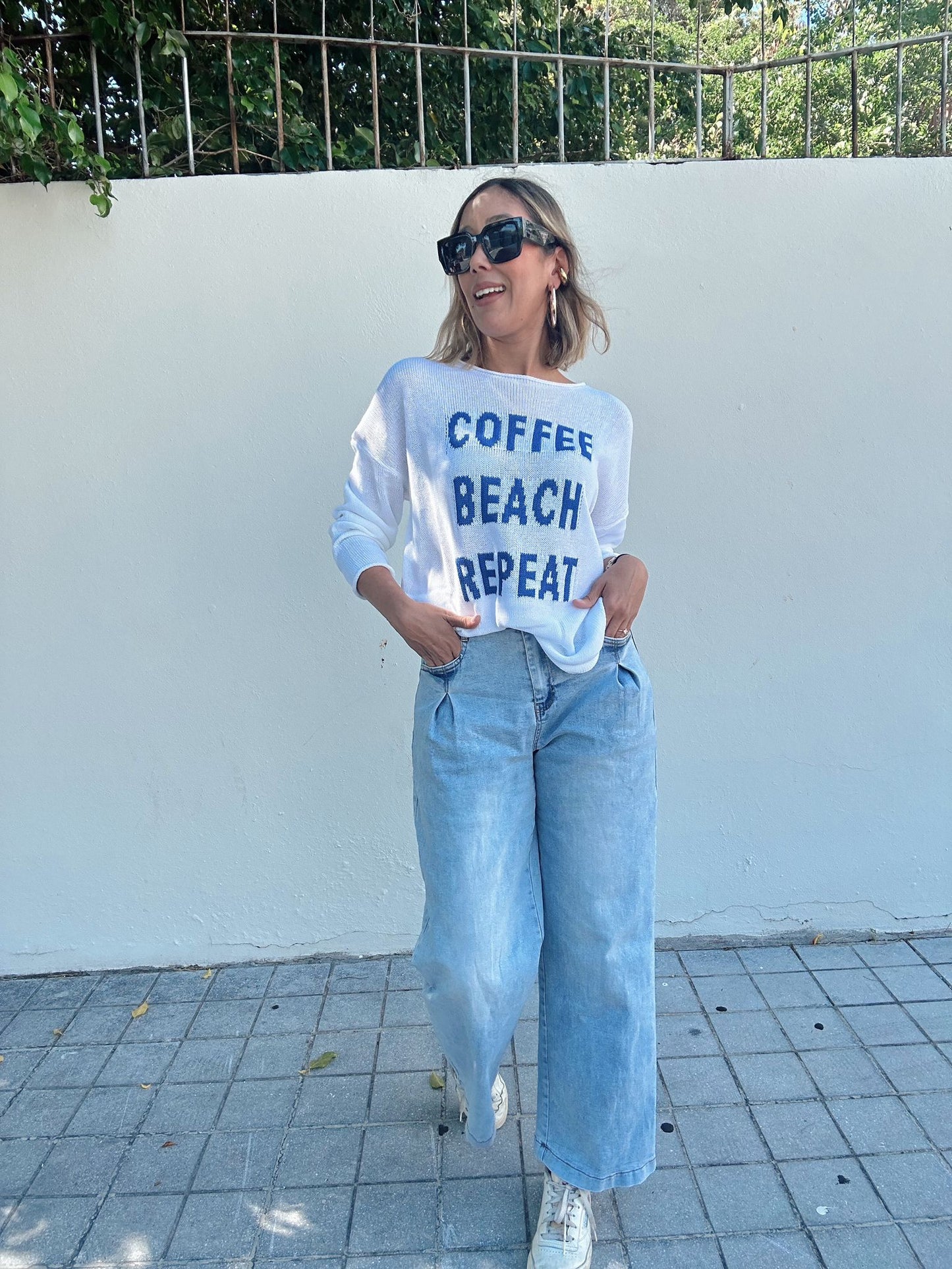 'COFFEE BEACH REPEAT' SWEATER