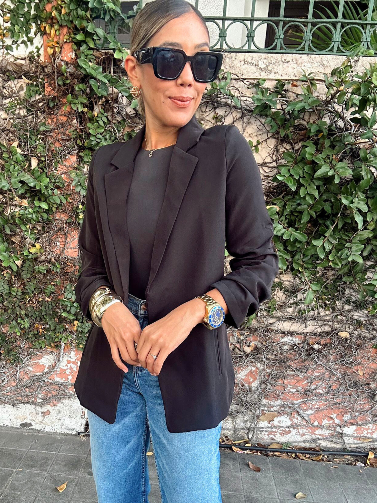 The Milan Ruched Sleeve Blazer