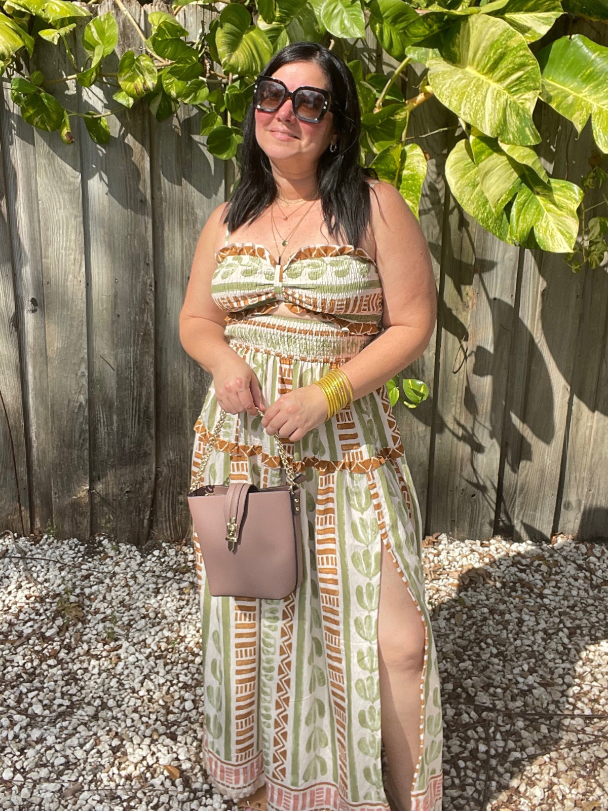 The Bahamas Cutout Smocked Maxi Dress