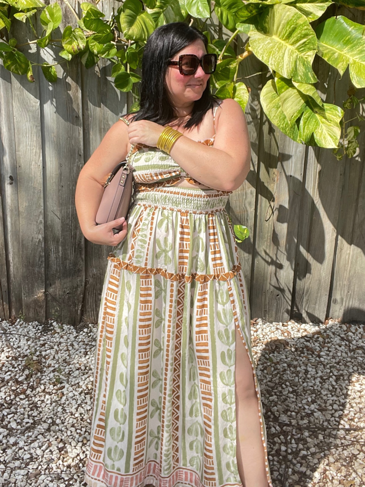 The Bahamas Cutout Smocked Maxi Dress