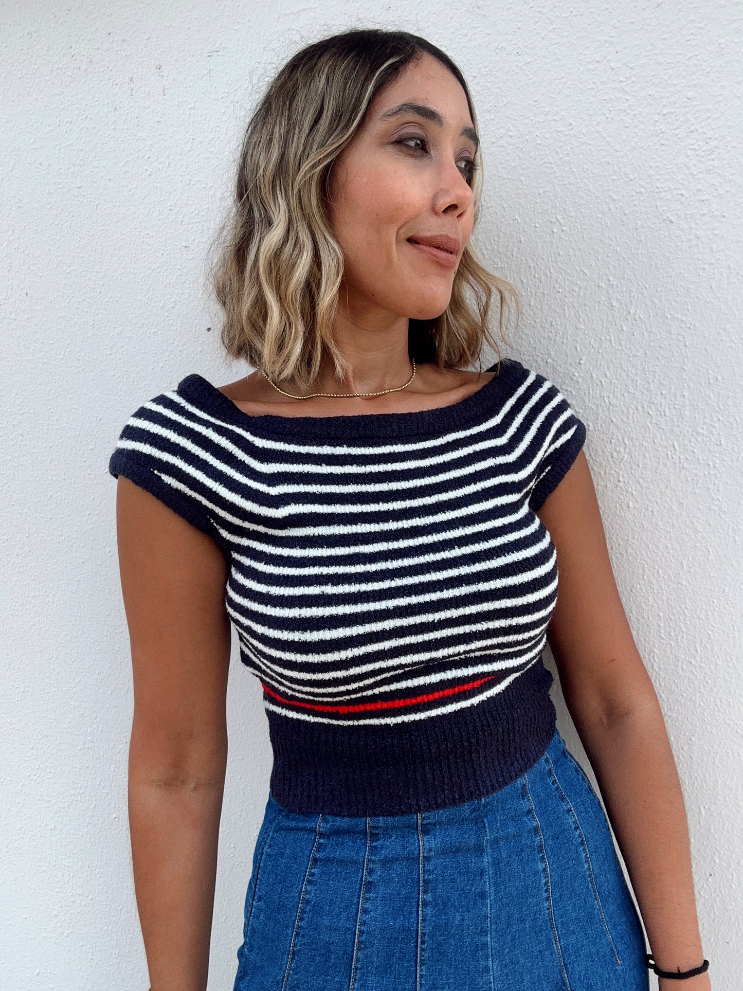 Yazzie Striped Sweater Top