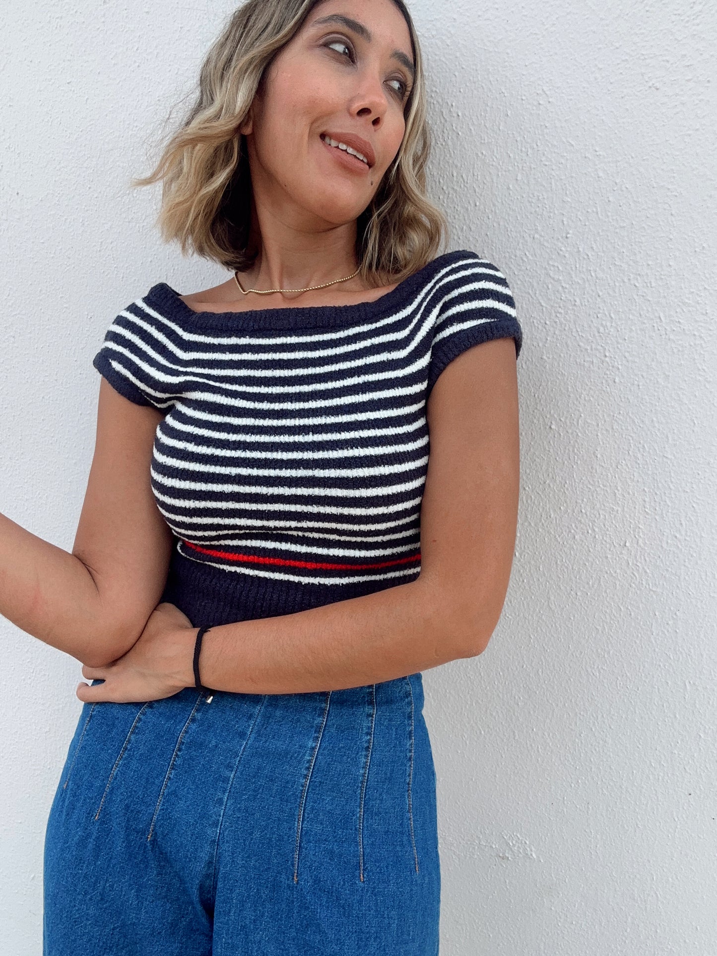 Yazzie Striped Sweater Top