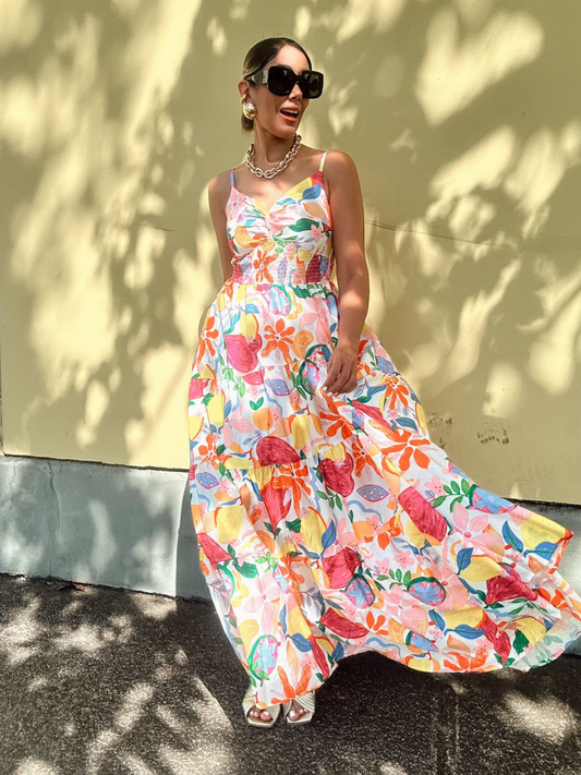 Tropical and Vibrant Maxi Dress